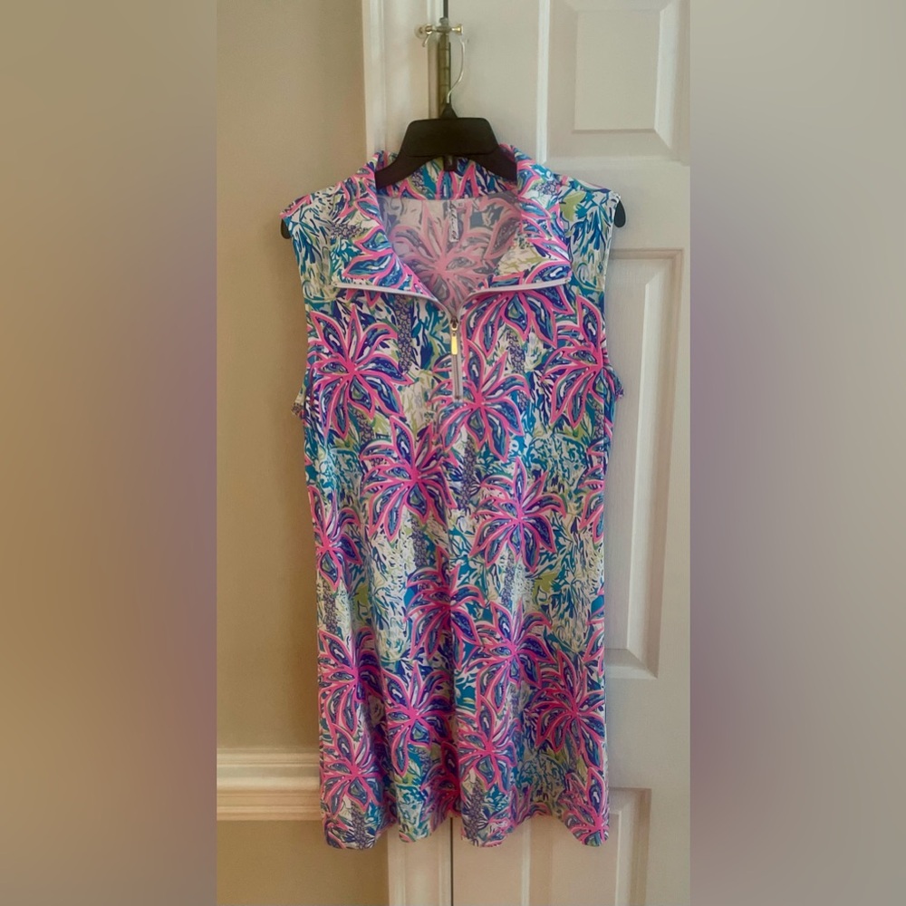 Vibrant Lulu-B Sleeveless XL Dress with Tropical Print - new without tags